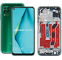 Дисплей для Huawei P40 Lite / Nova 6 SE / Nova 7, модуль 4G (екран і сенсор) із зеленою рамкою, оригінал