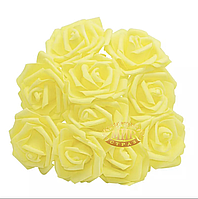 Розы из фоамирана Yellow, 1шт
