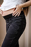 Джинси для вагітних бойфренди прилеглого силуету чорні бандажна резинка під живіт, 2172493-7, фото 2