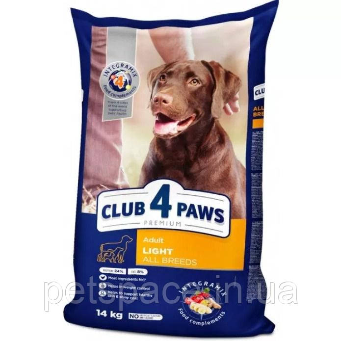 Корм Club 4 Paws Premium Light All Breeds(Клуб 4 Лапи Преміум лайт для собак) 14кг.
