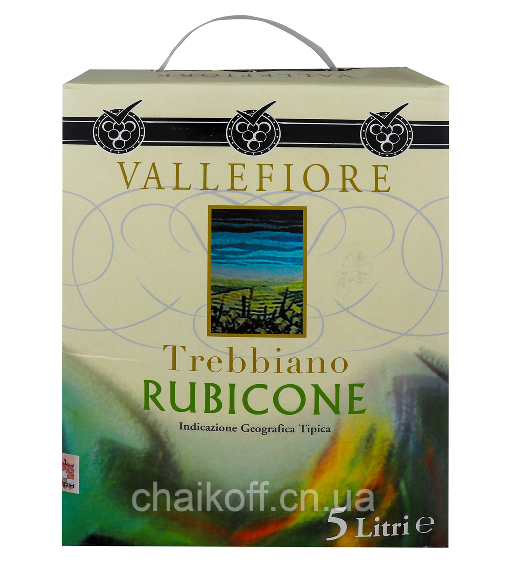 Вино Vallefiore Trebbiano Rubicone біле сухе 11% 5 л (Італія)