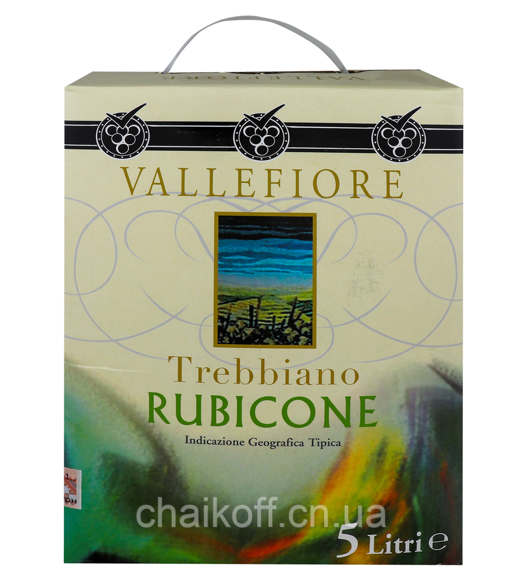 Вино Vallefiore Trebbiano Rubicone біле сухе 11% 5 л (Італія), фото 1