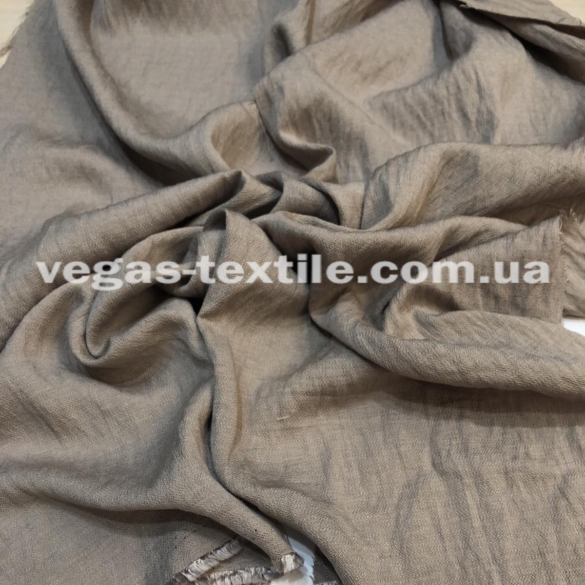 Тканина Льон Жатка Пудра, фото 1