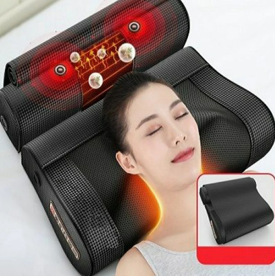 Масажна подушка Benbo P-708,масажер для шиї,прогрів, вібрація,ароматизація, фото 1