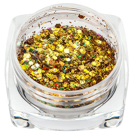 Брокат для декору нігтів 04, голограммное золото, фото 1