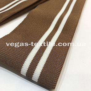 Дов'яз (Підв'яз) манжетна гумка щільна Коричневий із білими смугами