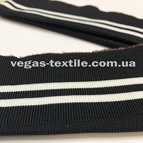 Дов'яз (Підв'яз) манжетна гумка щільна Чорний із білими смугами