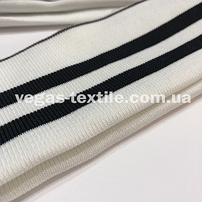 Дов'яз (Підв'яз) манжетна гумка щільна Біла з чорними смугами