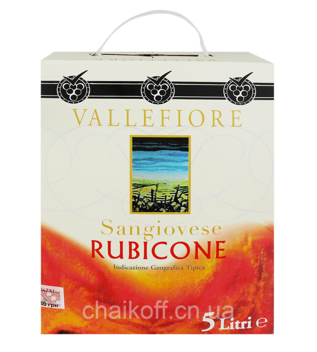 Вино Vallefiore Sangiovese Rubicone червоне сухе 11% 5 л (Італія)