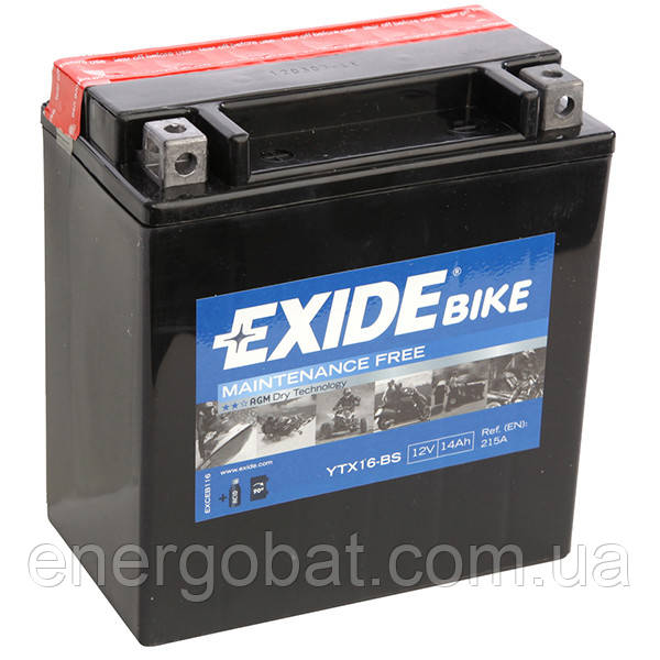 Мото аккумулятор EXIDE YTX16-BS - фото 1 - id-p214000656