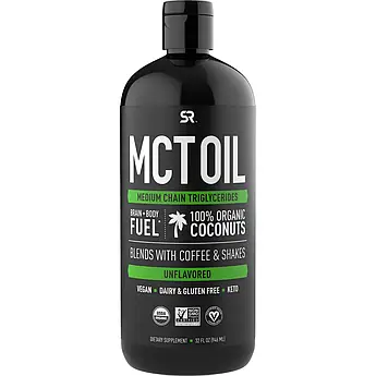 Олія МСТ із середньоланцюговими тригліцеридами без смаку Sports Research  MCT Oil 946 мл