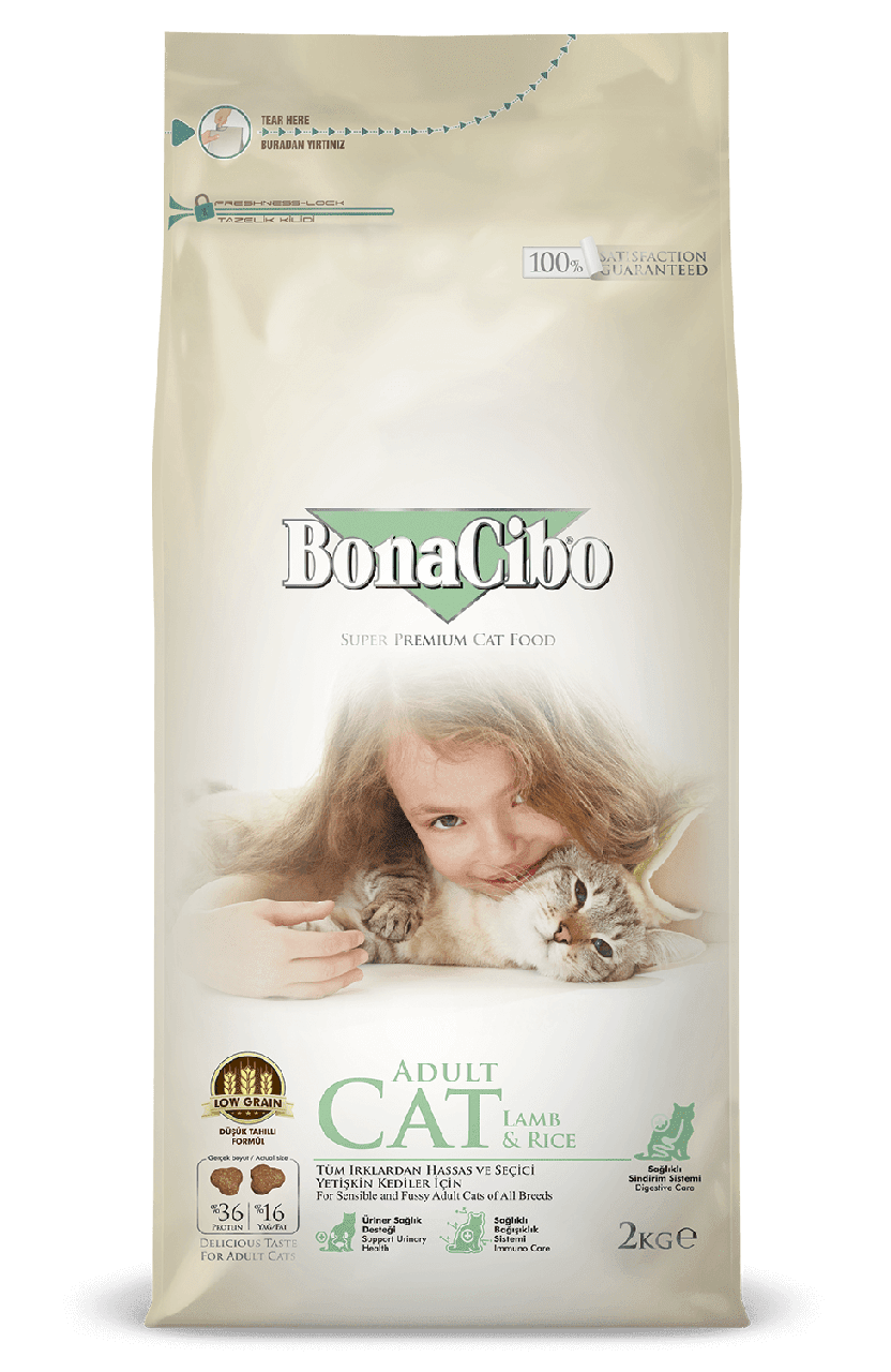 BonaCibo (Бонасибо) Cat Adult Lamb & Rice сухий корм для кішок з чутливим травленням, 2 кг