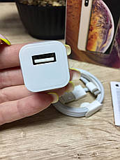-17% Зарядний Apple Iphone 5W Кабель + Блок USB Power Adapter Lightning to USB Cable вилка EU, фото 3