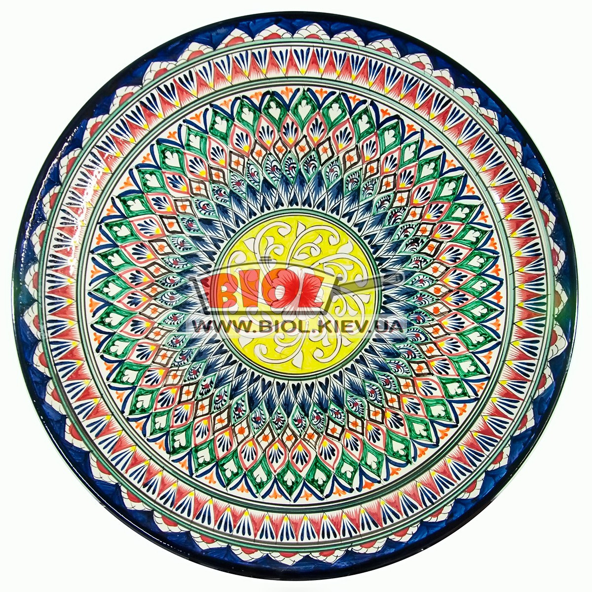 Ляган (вузбекська тарілка) 55х6 см для подавання плову керамічний (ручний розпис) (варіант 18), фото 1