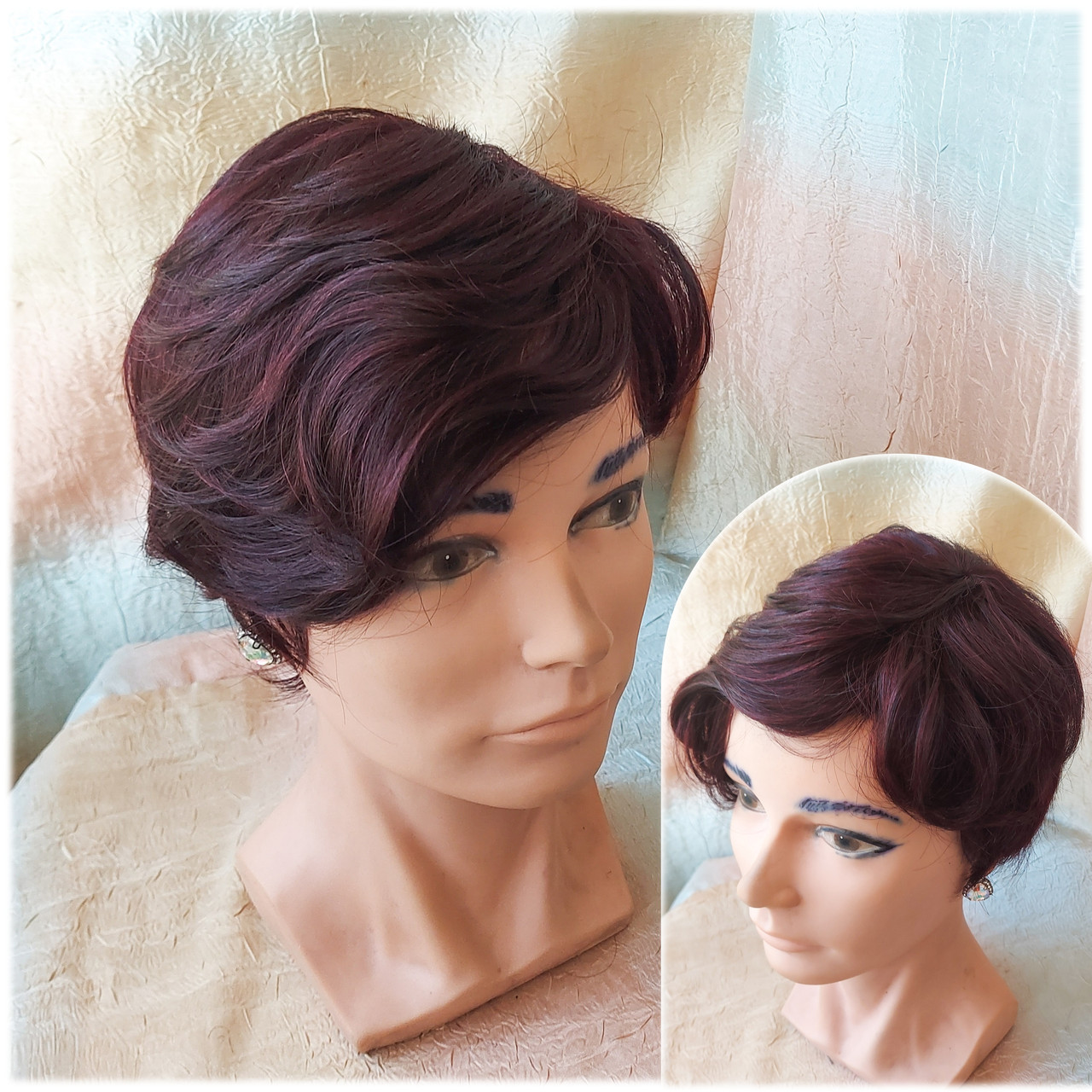 Перука коротка з натурального волосся ассметричний піксі KRISTI-99Т, фото 1