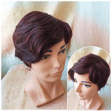 Перука коротка з натурального волосся ассметричний піксі KRISTI-99Т