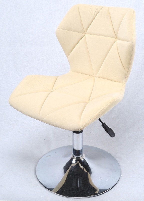 Стілець Greg CH-Base велюр молочний B-1020 на хромованій опорі-бліні, поворотний із регулюванням висоти, фото 1