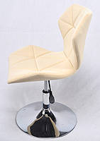 Стілець Greg CH-Base велюр молочний B-1020 на хромованій опорі-бліні, поворотний із регулюванням висоти, фото 2