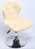 Стілець Greg CH-Base велюр молочний B-1020 на хромованій опорі-бліні, поворотний із регулюванням висоти, фото 5