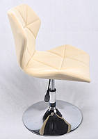 Стілець Greg CH-Base велюр молочний B-1020 на хромованій опорі-бліні, поворотний із регулюванням висоти, фото 6