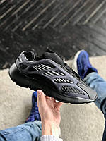 Стильные кроссовки Adidas Yeezy 700. Унисекс кроссы черного цвета. Демисезонные кроссы для парней и девушек.