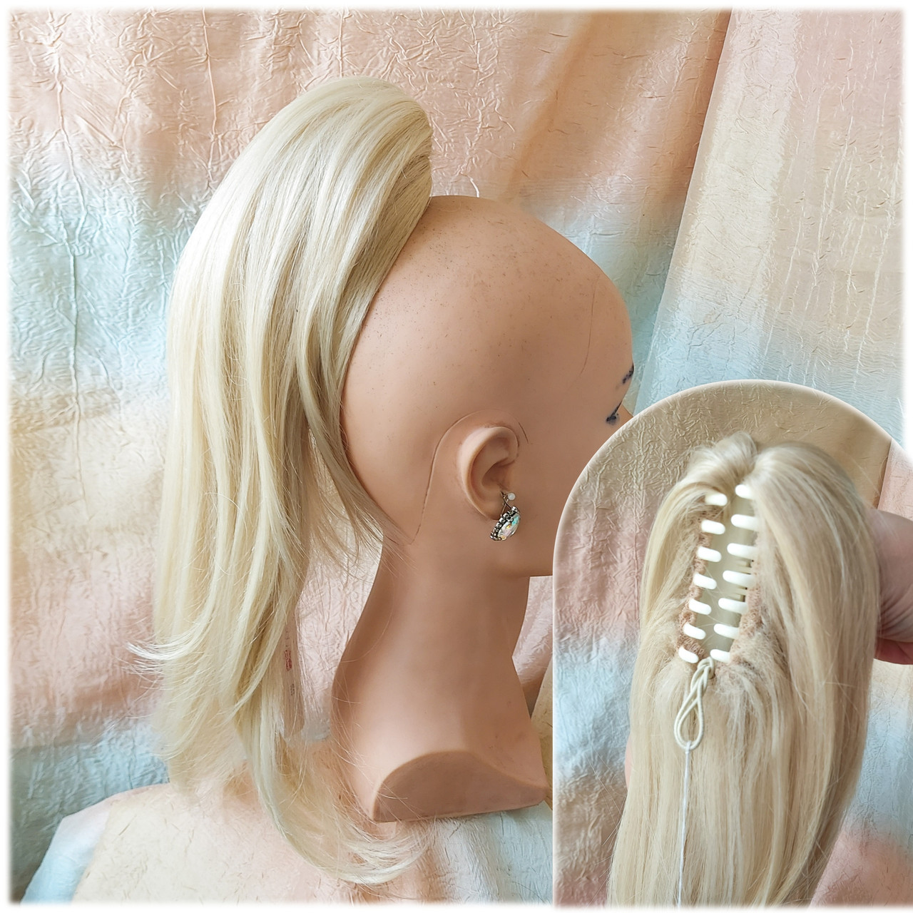 Хвіст прямий каскад на крабі блонд 6322-613, фото 1