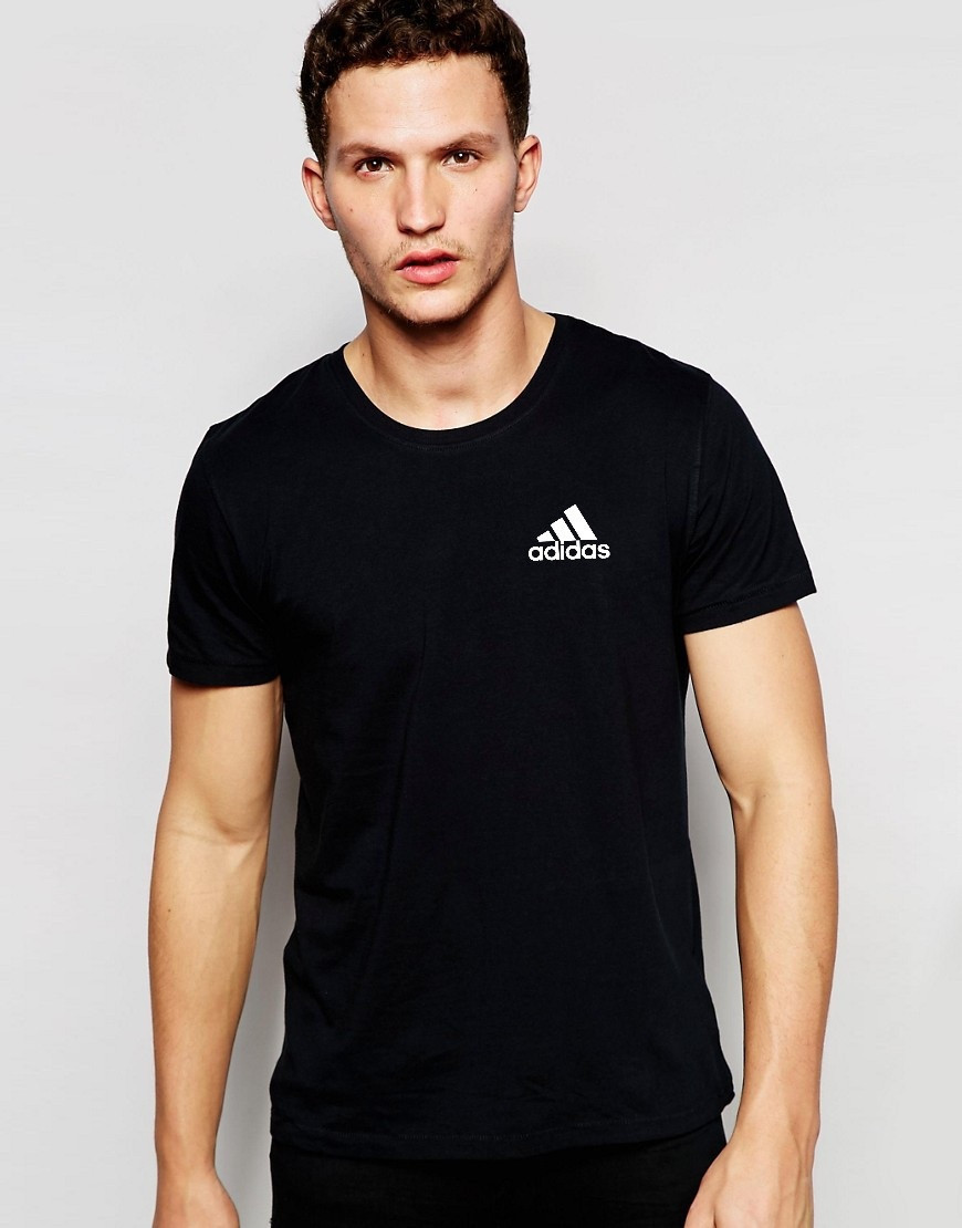 Футболка Adidas Адідас трикотажна чорна білий значок