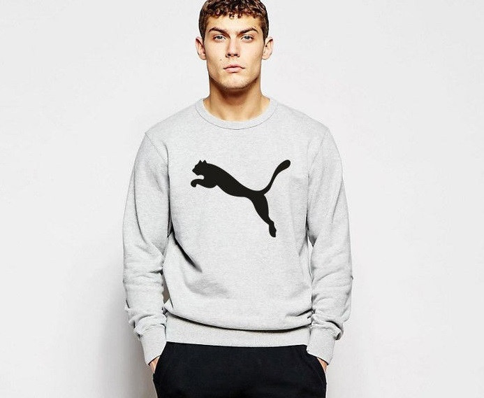 Світшот сірий PUMA ( Пума ) ( чорне лого )