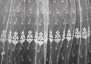 Фатинова тюль із вишивкою Бутон Біла, фото 2