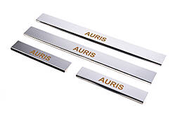 Накладки на пороги Carmos (4 шт, нерж) для Toyota Auris 2007-2012 рр