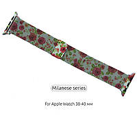 Ремешок металлический для Apple Watch All Series 38/40/41mm Flowers Rose