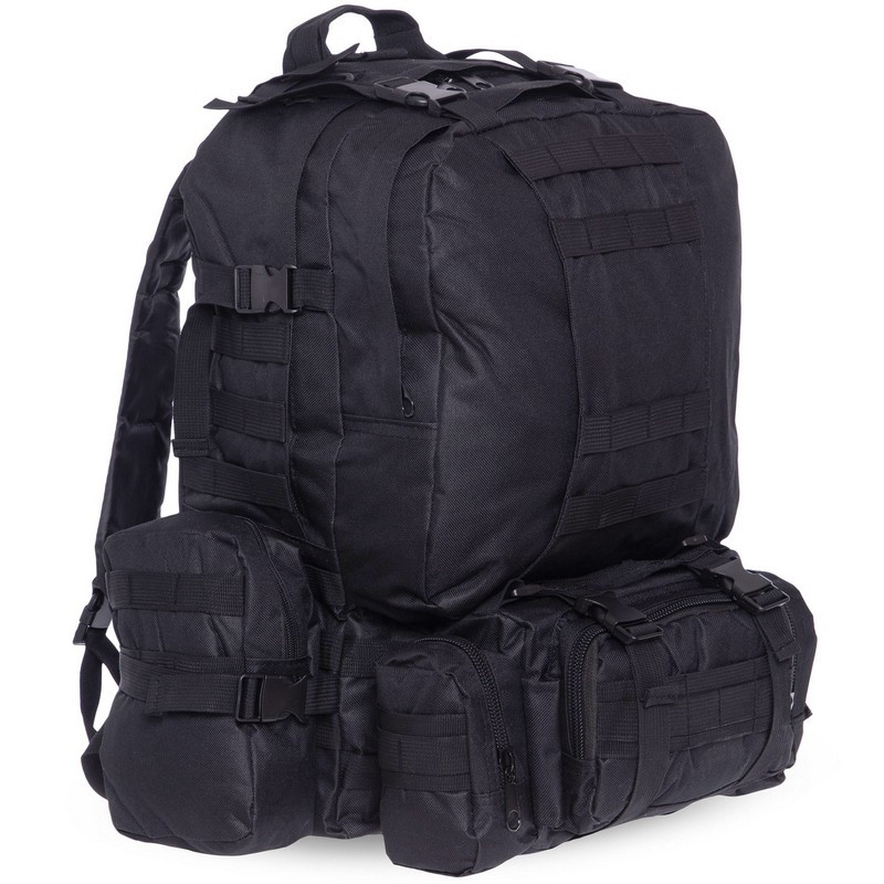 Рюкзак туристичний зі знімними поясними сумками 45 л TY-7100, Чорний