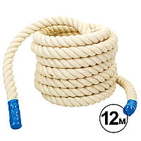 Канат тренировочный для кроссфита 12 м, d-4 см BATTLE ROPE R-6227-12: Gsport