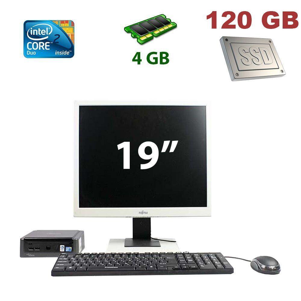 Комплект Fujitsu Q5030 USFF/Intel Core 2 Duo T5670 (2 ядра по 1.8 GHz) / 4 GB DDR2 / 160 GB HDD + Монітор