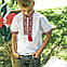 Сорочка Остап з червоною вишивкою короткий рукав 1, фото 2
