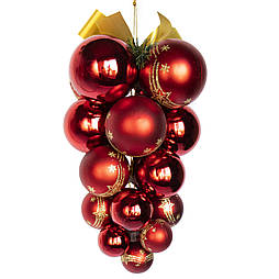 Велика ялинкова іграшка - виноград, 28 см, пластик, мікс, червоний (891121)