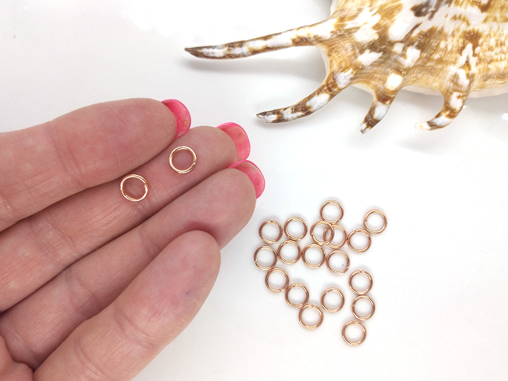 Пірсинг для волосся - кільця 6м, рожеве золото 20шт/уп, фото 1