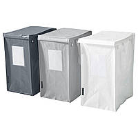 IKEA DIMPA Мешок для сортировки мусора, белый / темно-серый / светло-серый (401.801.36)