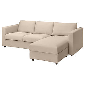 IKEA VIMLE Чохол на 3-х містний диван з кушеткою, Халларп бежевий (693.993.56)