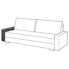 IKEA GRÄLVIKEN Підлокітник, 3-місний диван-ліжко, темно-сірий / запчастину (504.980.40)