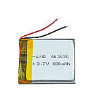 Акумулятор літій-іонний 450mAh 3.7 v 403035 для відеореєстраторів, навушників, блютуз гарнітур, MP3 плеєрів