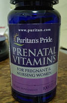 Вітаміни для вагітних та годуючих жінок Puritan's Pride Prenatal Vitamins 100 таб, фото 5
