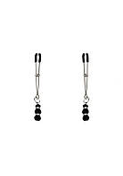 Тонкі затискачі для сосків з підвіскою Срібло / Чорний Feral Feelings Кайф