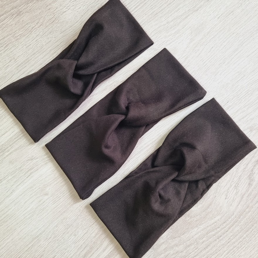 Пов'язка-чалма з трикотажу, колір чорний