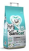 Sanicat Clumping White Cotton Fresh Наполнитель туалетов для кошек комкующийся 10л/8кг
