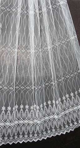 З вишивкою тюль фатинова Ромб Біла, фото 3