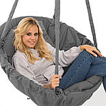 Качеля сірого навантаження 200 кілограмів підвісне крісло гойдалку сіре, фото 5