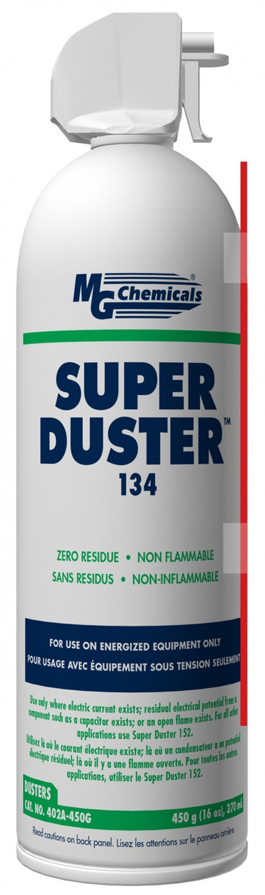 Пылеудалятель MG Chemicals 402A-450G Пылеудалитель/сжатый воздух Super Duster 134a аэрозоль 450 г - фото 2 - id-p1430983341
