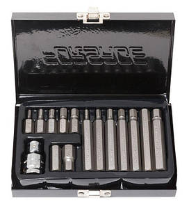 Набір біт 15пр. 1/2" Hex з бітотримачем (H10, H12, H4, H5, H6, H7, H8 мм) Forsage F-4155