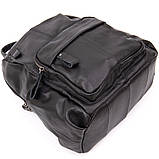 Рюкзак міський гладкій шкірі Vintage 20411 Чорний, фото 4